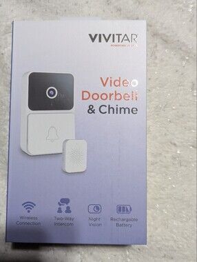 NEW Vivitar Wireless Video Doorbell & Chime WiFi Night Vision Camera